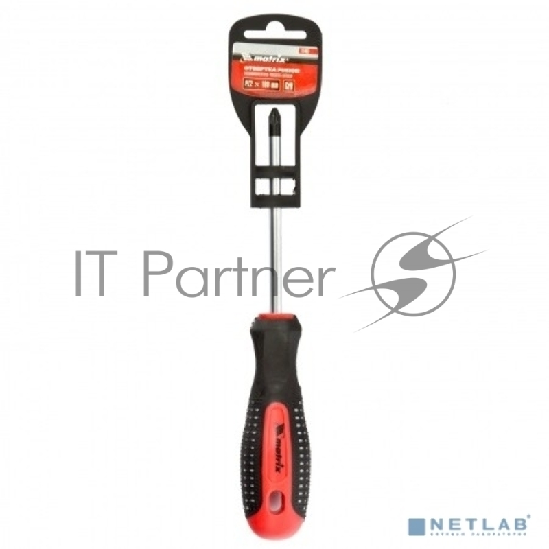 Отвертка Fusion, PZ2 x 100 мм, CrV, 3-х компонентная рукоятка anti slip// Matrix