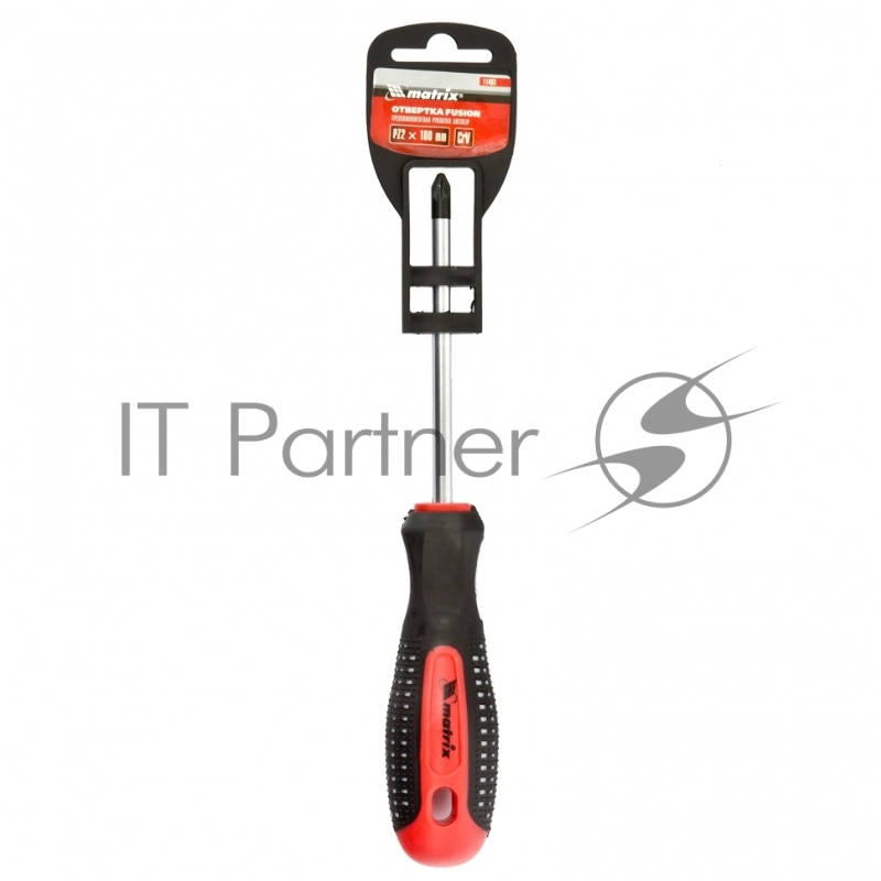 Отвертка Fusion, PZ2 x 100 мм, CrV, 3-х компонентная рукоятка anti slip// Matrix