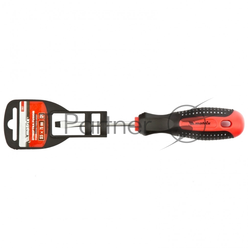 Отвертка Fusion, SL5,0 х 75 мм, CrV, 3-х компонентная рукоятка anti slip// Matrix