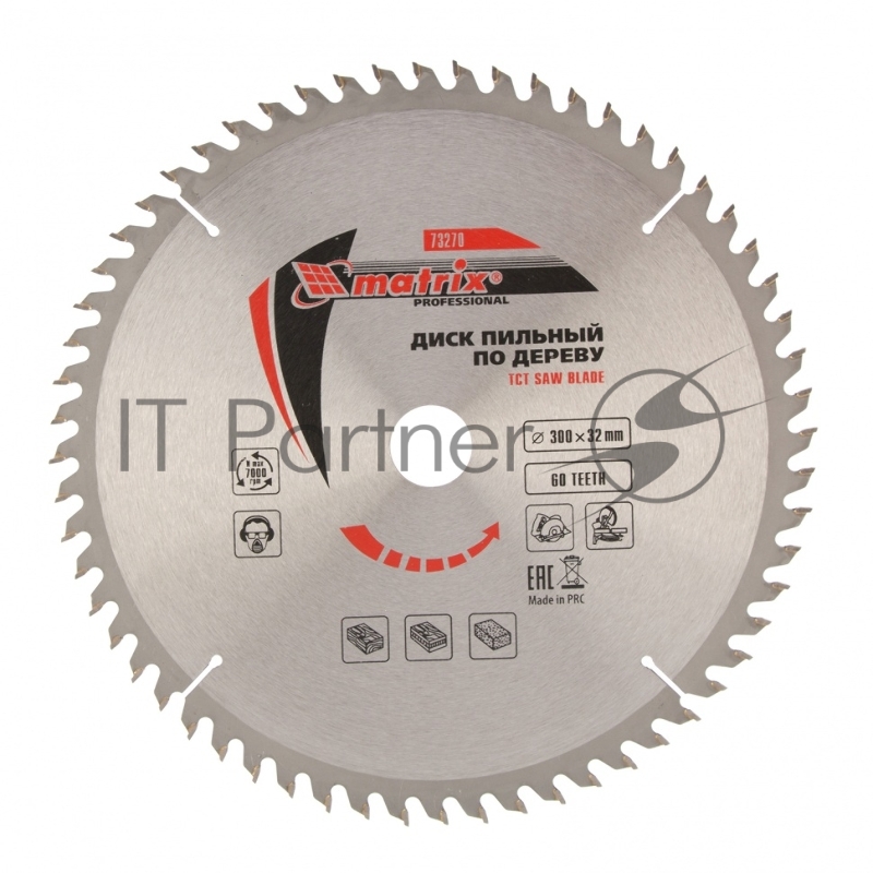 Пильный диск по дереву, ф300 х 32 мм, 60 зубьев// Matrix