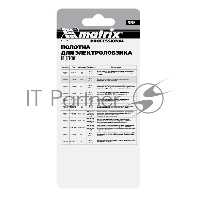 Полотна для электролобзика по дереву, 3 шт. T101D, 75 х 4,0мм, HCS// Matrix