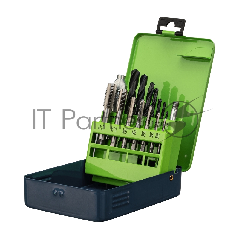 Набор сверл (2,5-10,2), метчиков(М3-М12), 15 предметов// Сибртех