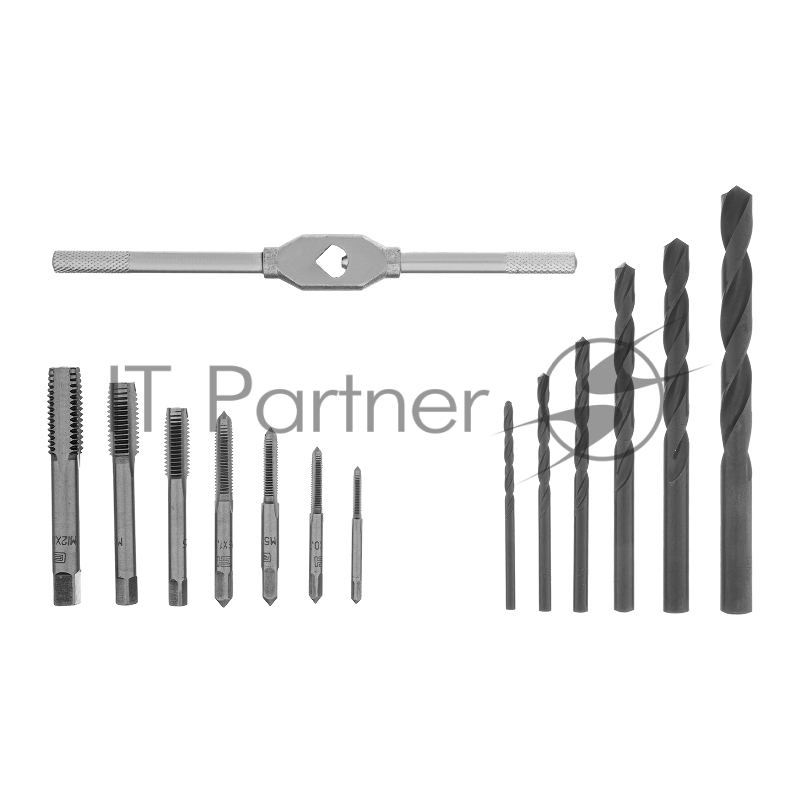 Набор сверл (2,5-10,2), метчиков(М3-М12), 15 предметов// Сибртех