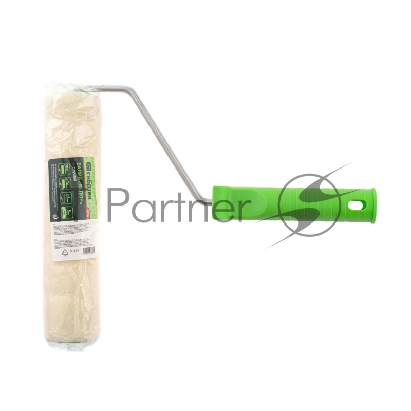 Валик ВЕЛЮР с ручкой, 200 мм, ворс 5 мм, D 36 мм, D ручки - 6 мм Россия// Сибртех