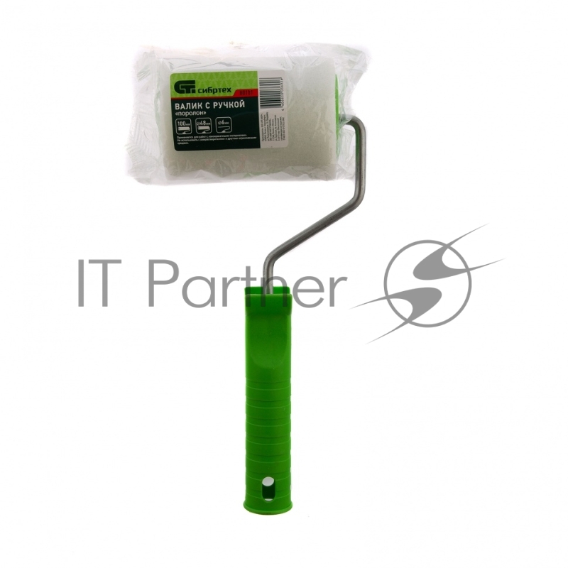 Валик ПОРОЛОН с ручкой, 100 мм, D - 48 мм, D ручки - 6 мм Россия// Сибртех