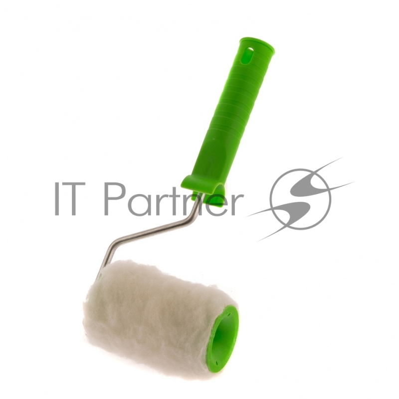 Валик с натуральным мехом, с ручкой, 100 мм, ворс 12 мм, D 48 мм, D ручки - 6 мм, Россия// Сибртех