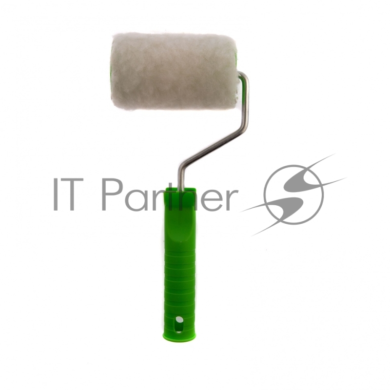 Валик с натуральным мехом, с ручкой, 100 мм, ворс 12 мм, D 48 мм, D ручки - 6 мм, Россия// Сибртех