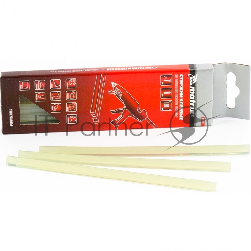 Стержни клеевые, 7 x 150 мм, прозрачные, 6 шт.// Matrix