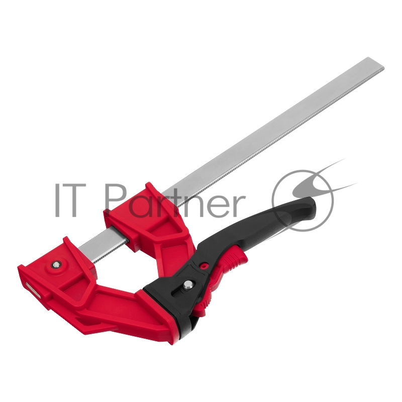 Струбцина реечная быстрозаж., усил., пл. корпус,рыч. храп. мех.,250х100х401мм,штанга 5х22мм// Matrix