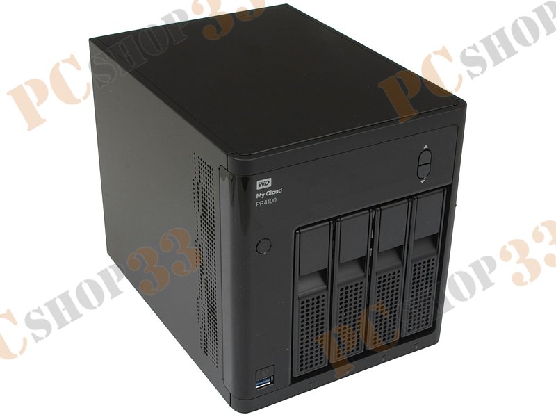 Сетевое хранилище данных (NAS) Western Digital My Cloud Pro PR4100 WDBKWB0080KBK-EEUE для 4x3.5 SATA HDD (LAN), черный, установлено 4x2ТБ HDD