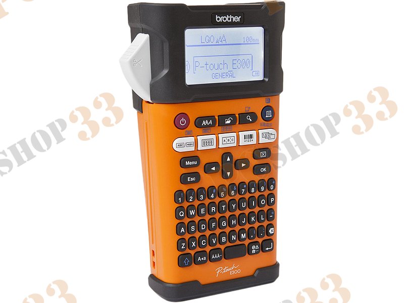 Термотрансферный принтер Brother PT-E300VP, для печати этикеток, 18мм, портативный, оранжево-черный