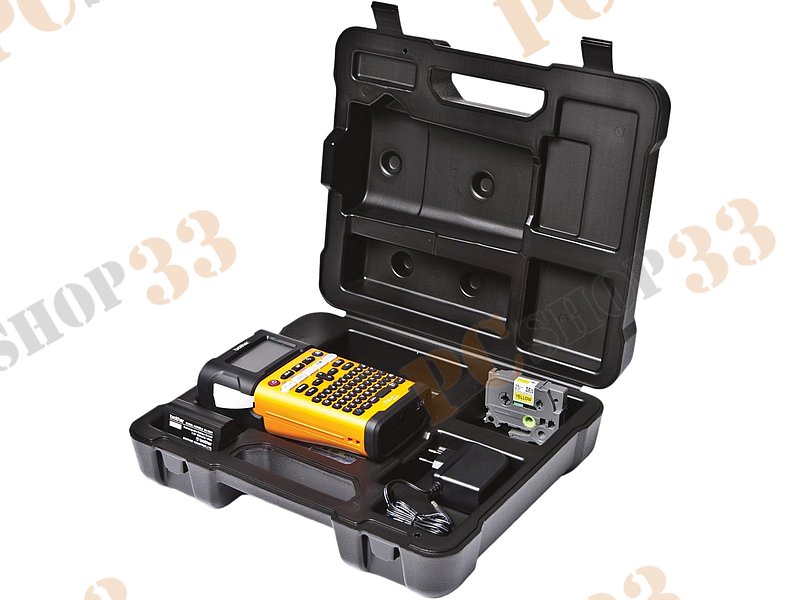 Термотрансферный принтер Brother PT-E300VP, для печати этикеток, 18мм, портативный, оранжево-черный