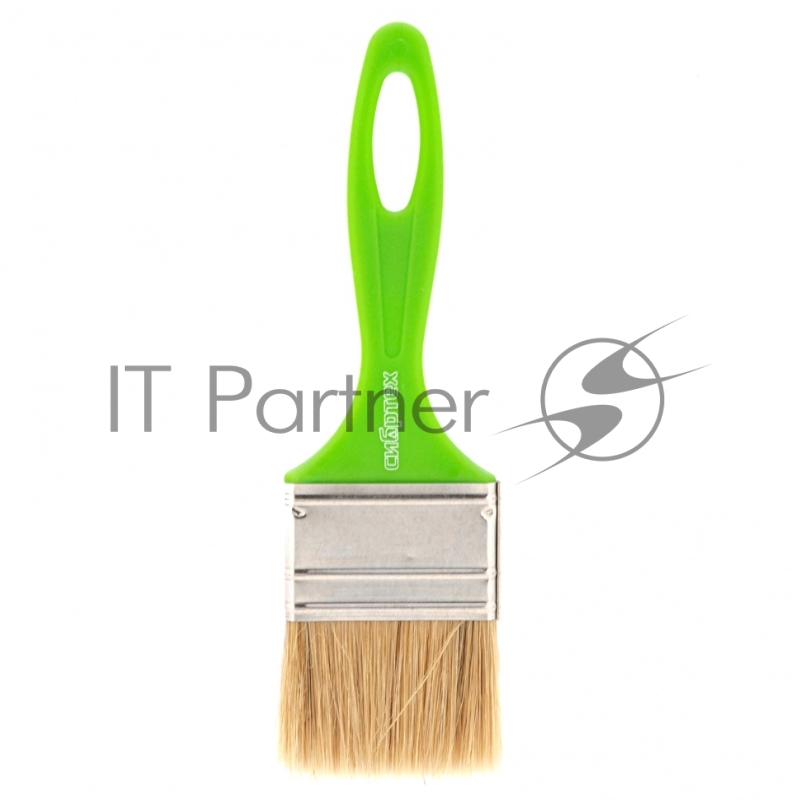 Кисть флейцевая Евро, 50*8, натуральная щетина, пластиковая ручка// Сибртех