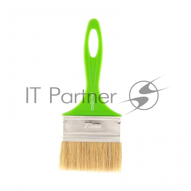 Кисть флейцевая Евро, 75*8, натуральная щетина, пластиковая ручка// Сибртех