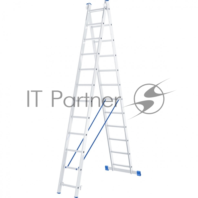 Лестница, 2 х 12 ступеней, алюминиевая, двухсекционная, Россия// Сибртех