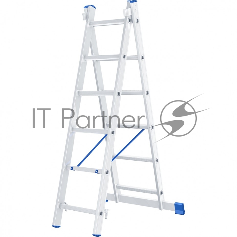 Лестница, 2 х 6 ступеней, алюминиевая, двухсекционная, Россия// Сибртех