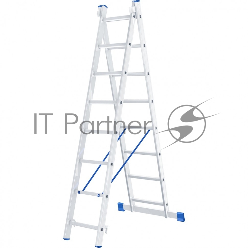Лестница, 2 х 8 ступеней, алюминиевая, двухсекционная, Россия// Сибртех