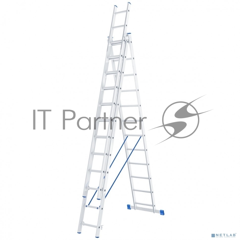Лестница, 3 х 12 ступеней, алюминиевая, трехсекционная, Россия// Сибртех