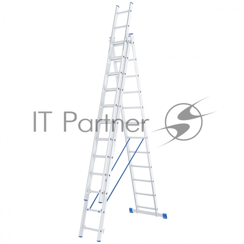 Лестница, 3 х 12 ступеней, алюминиевая, трехсекционная, Россия// Сибртех