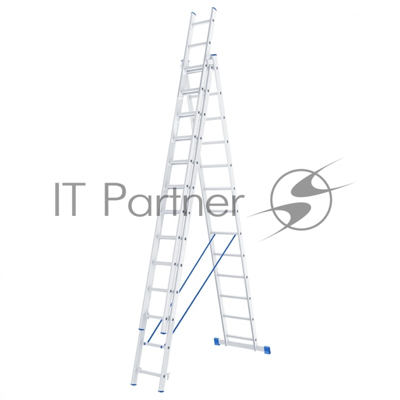 Лестница, 3 х 13 ступеней, алюминиевая, трехсекционная, Россия// Сибртех