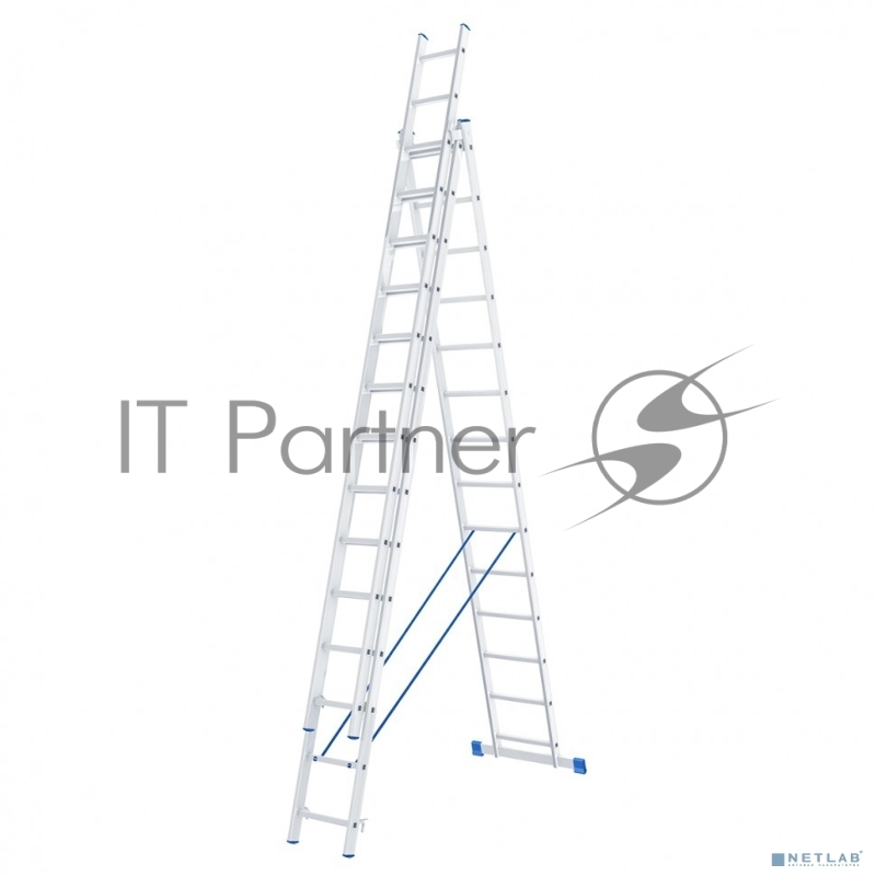 Лестница, 3 х 14 ступеней, алюминиевая, трехсекционная, Россия// Сибртех