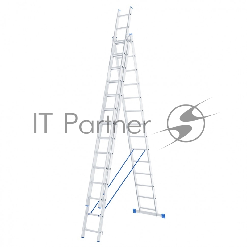 Лестница, 3 х 14 ступеней, алюминиевая, трехсекционная, Россия// Сибртех