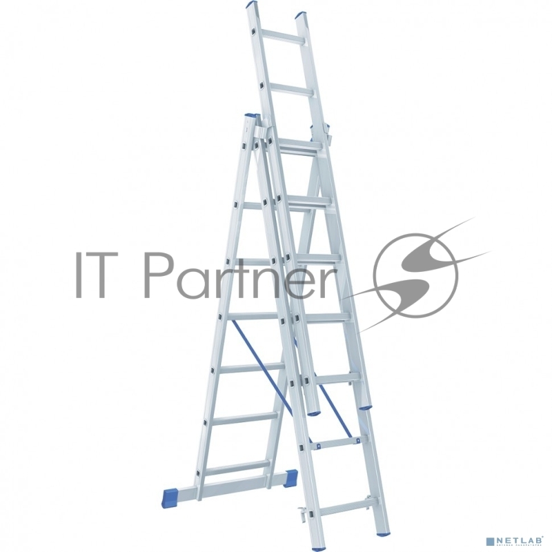 Лестница, 3 х 7 ступеней, алюминиевая, трехсекционная, Россия// Сибртех