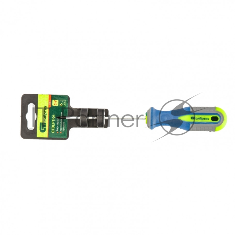 Отвертка, PH0 х 100 мм, CrV, 3-х компонентная рукоятка// Сибртех