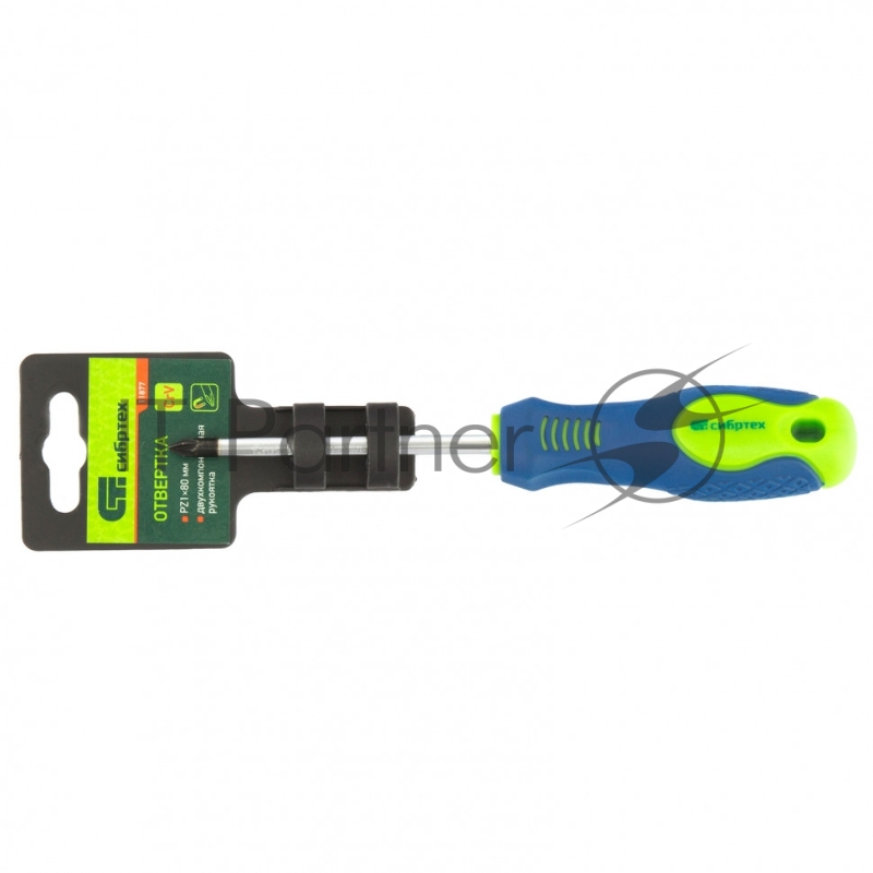 Отвертка, PZ1 х 80 мм, CrV, 2-х компонентная рукоятка// Сибртех