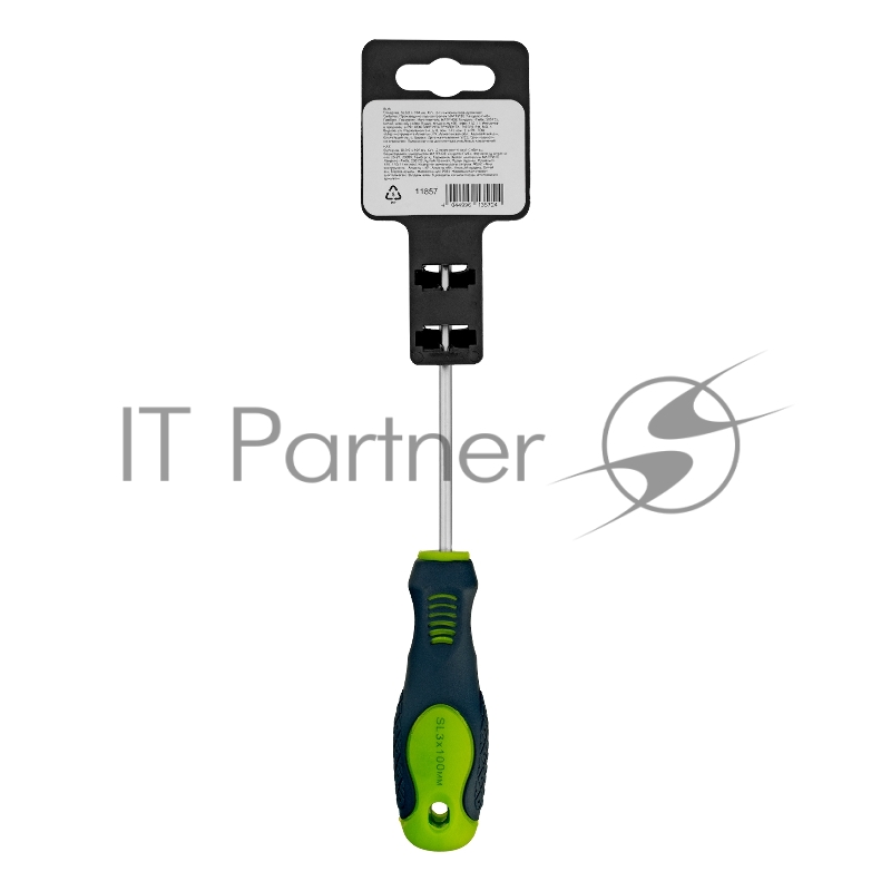 Отвертка, SL3,0 х 100 мм, CrV, 2-х компонентная рукоятка// Сибртех