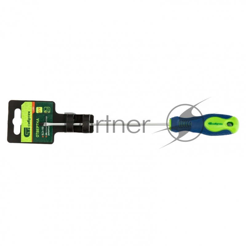 Отвертка, SL3 х 150 мм, CrV, 2-х компонентная рукоятка// Сибртех