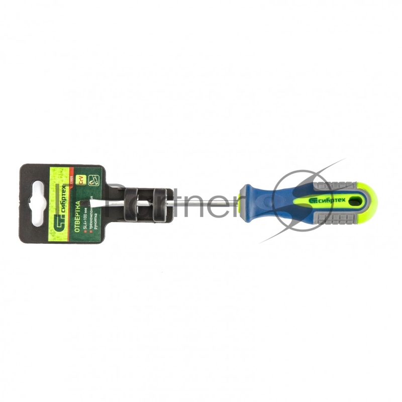 Отвертка, SL4,0 х 100 мм, CrV, 3-х компонентная рукоятка// Сибртех