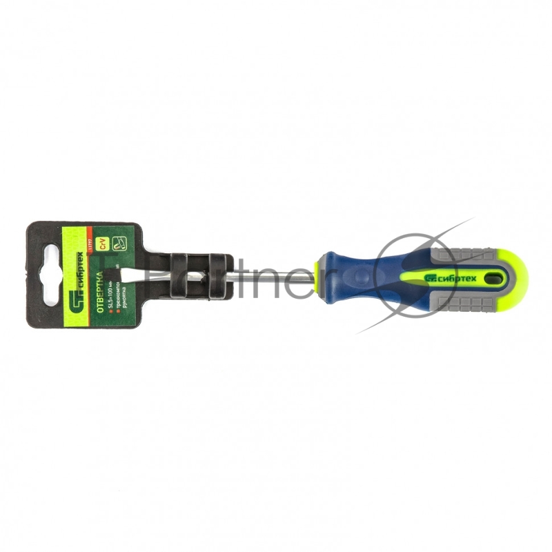 Отвертка, SL5,0 х 100 мм, CrV, 3-х компонентная рукоятка// Сибртех