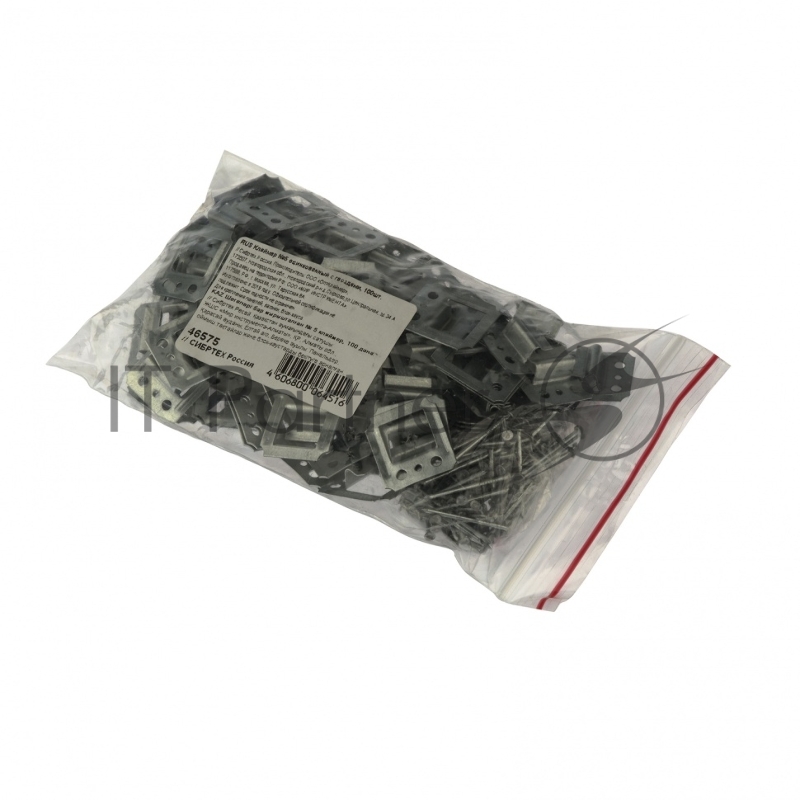 Кляймер №5 оцинкованный с гвоздями, 100шт., Россия// Сибртех