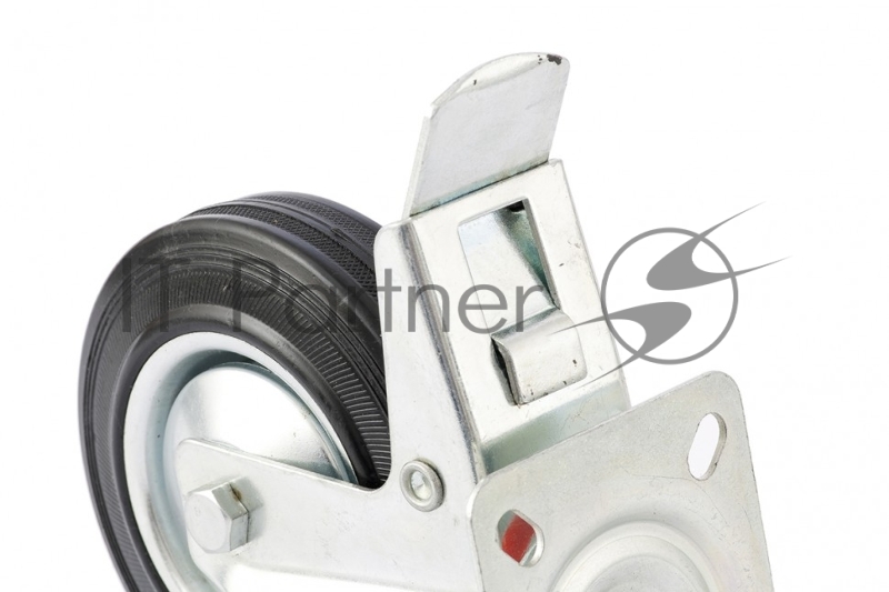 Колесо поворотное с тормозом, диаметр 200 мм, крепление платформенное// Сибртех