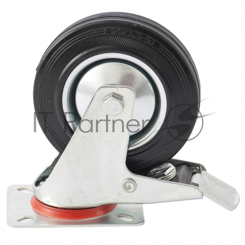 Колесо поворотное с тормозом, диаметр 200 мм, крепление платформенное// Сибртех