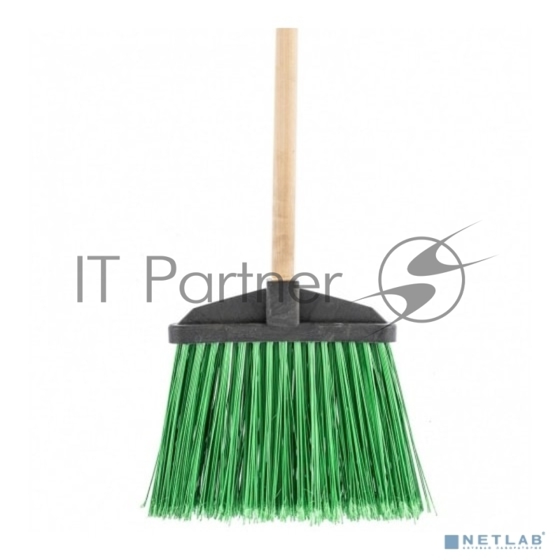 Метла полипропиленовая, 345х200х1420 мм, веерная распушенная, деревянный черенок, Россия// Сибртех