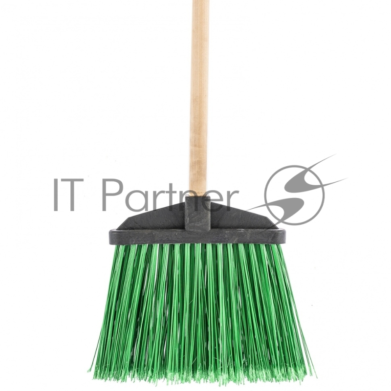 Метла полипропиленовая, 345х200х1420 мм, веерная распушенная, деревянный черенок, Россия// Сибртех