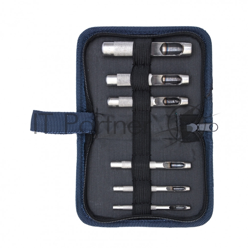 Набор пробойников для кожи 3, 4, 6, 8, 10, 12,5 мм, 6 шт, чехол// Сибртех