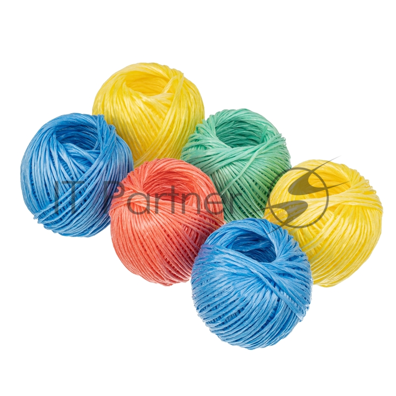 Набор шпагатов полипропиленовых, 6 шт., 2 мм, L 60 м, MIX цветов, Россия// Сибртех