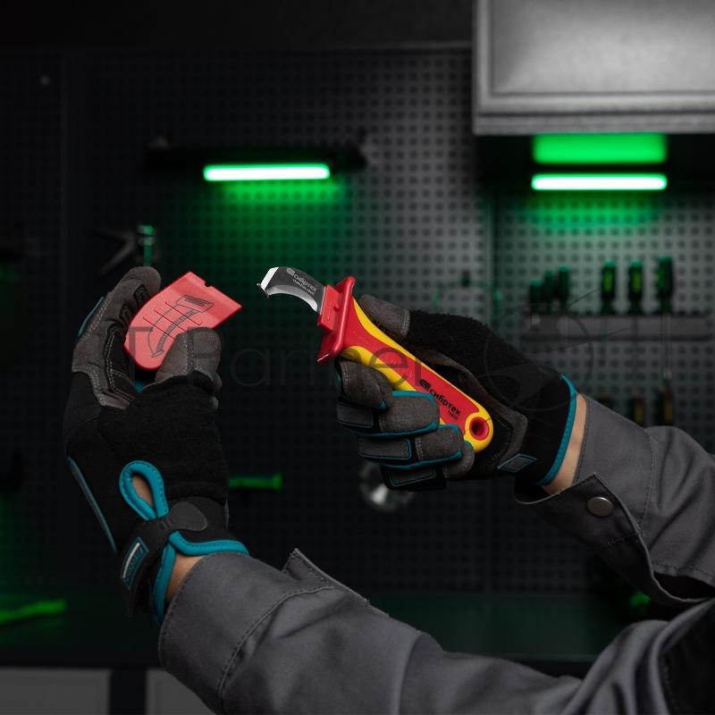 Нож диэлектрический до 1000 В, для снятия оплетки электрокабелей// СИБРТЕХ