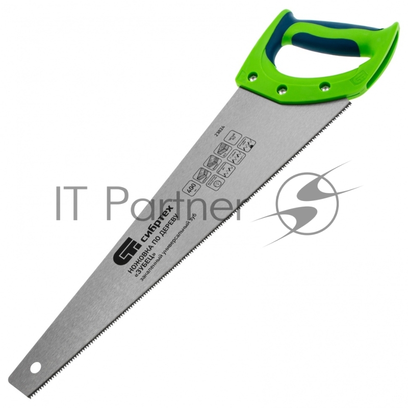 Ножовка по дереву Зубец, 400 мм, 11 TPI, зуб 2D, калёный зуб, 2-х компонентная рукоятка// Сибртех