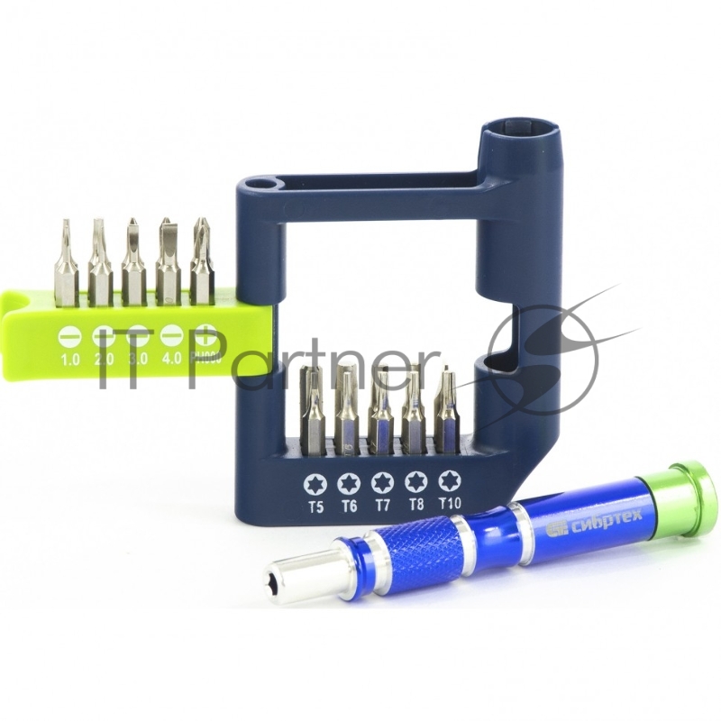 Отвёртка для точных работ с набором бит, 21 шт., CrV// Сибртех