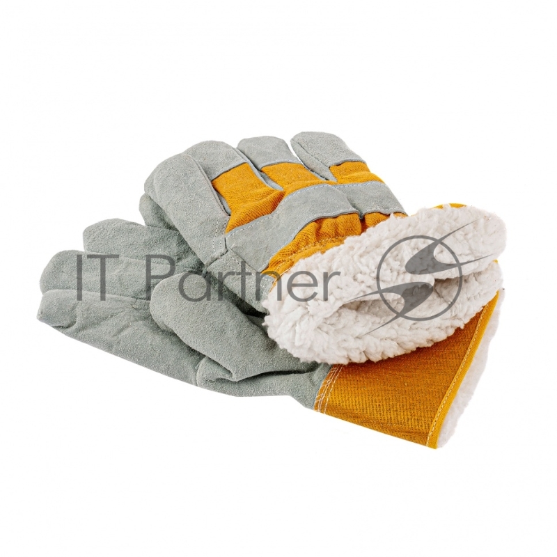 Перчатки спилковые комбинированные, усиленные, утолщенные, размер XL// Сибртех