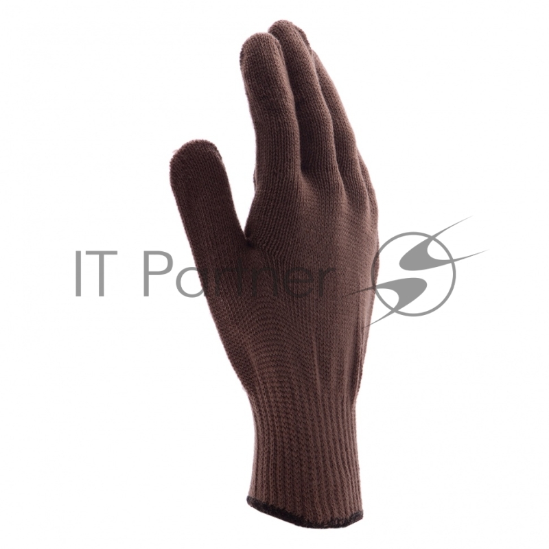 Перчатки трикотажные, акрил, ПВХ гель Протектор, коричневые, оверлок, Россия// Сибртех