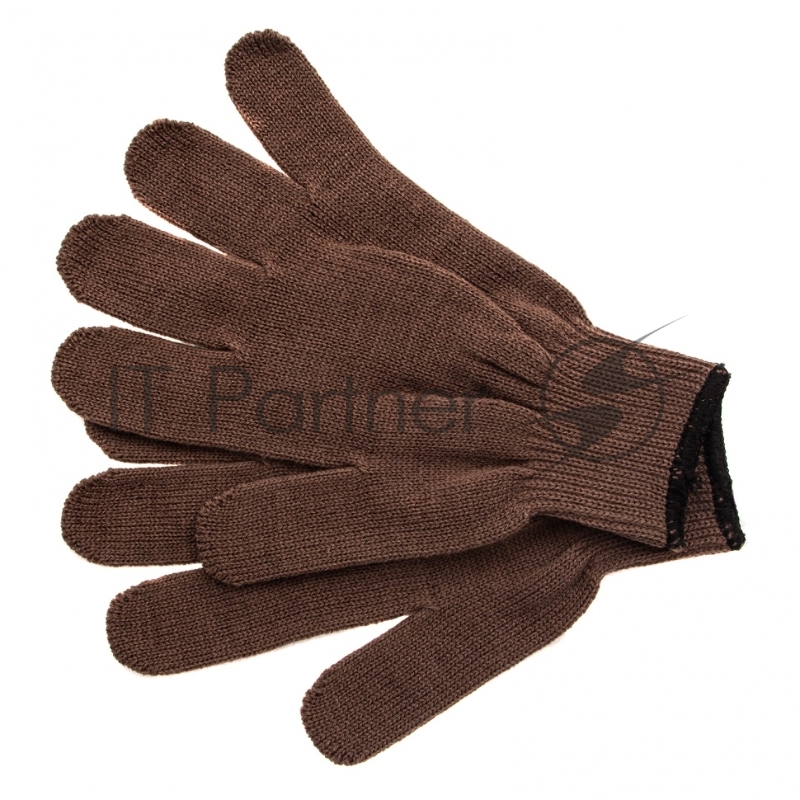 Перчатки трикотажные, акрил, цвет: коричневый, оверлок, Россия// Сибртех