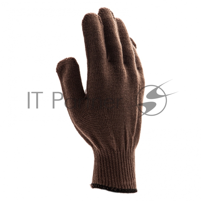 Перчатки трикотажные, акрил, цвет: коричневый, оверлок, Россия// Сибртех