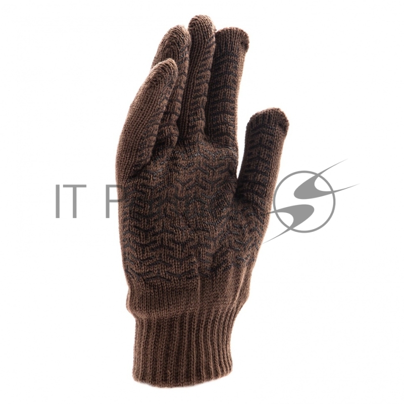 Перчатки трикотажные, двойные, полушерстяные, с ПВХ покрытием, Россия// Сибртех