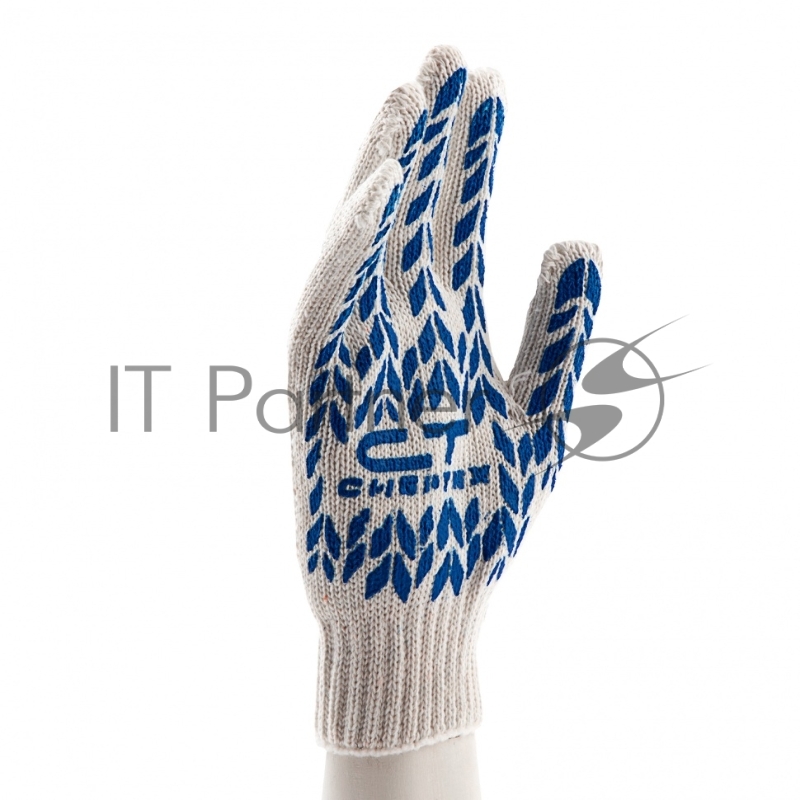 Перчатки трикотажные, ПВХ-покрытие Протектор, 7 класс, Россия// Сибртех