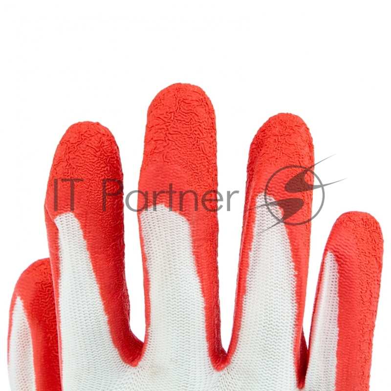 Перчатки трикотажные полиэфирные, латексное рельефное покрытие, Россия// Сибртех